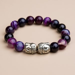 Buddha Agate Stone Wrist Mala Bracelet