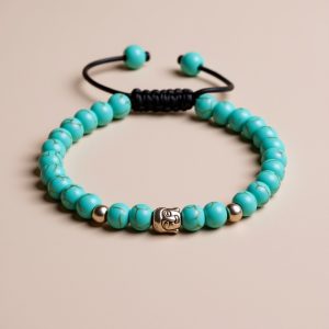 Turquoise Buddha Head Wrist Mala