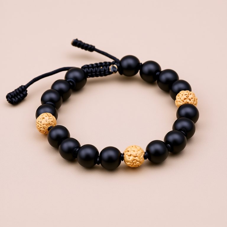 Matte Onyx Stone Wrist Mala for Meditation