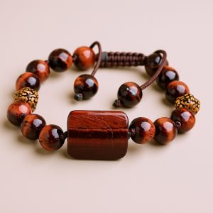 Hand-Knotted Red Tiger Eye Wrist Mala