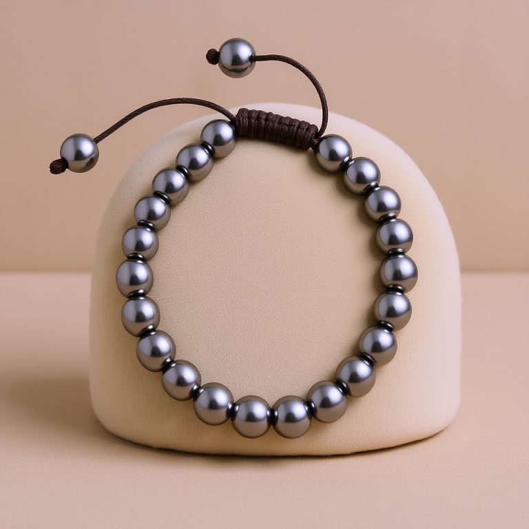 Hematite Beaded Bracelet for Meditation