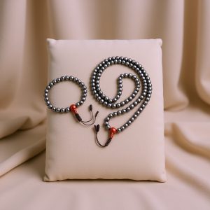 Hematite Japa Mala and Wrist Bracelet Set