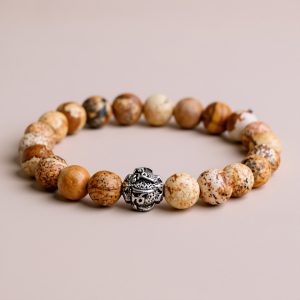 Jasper Stone Mala with Om Mani Padme Hum