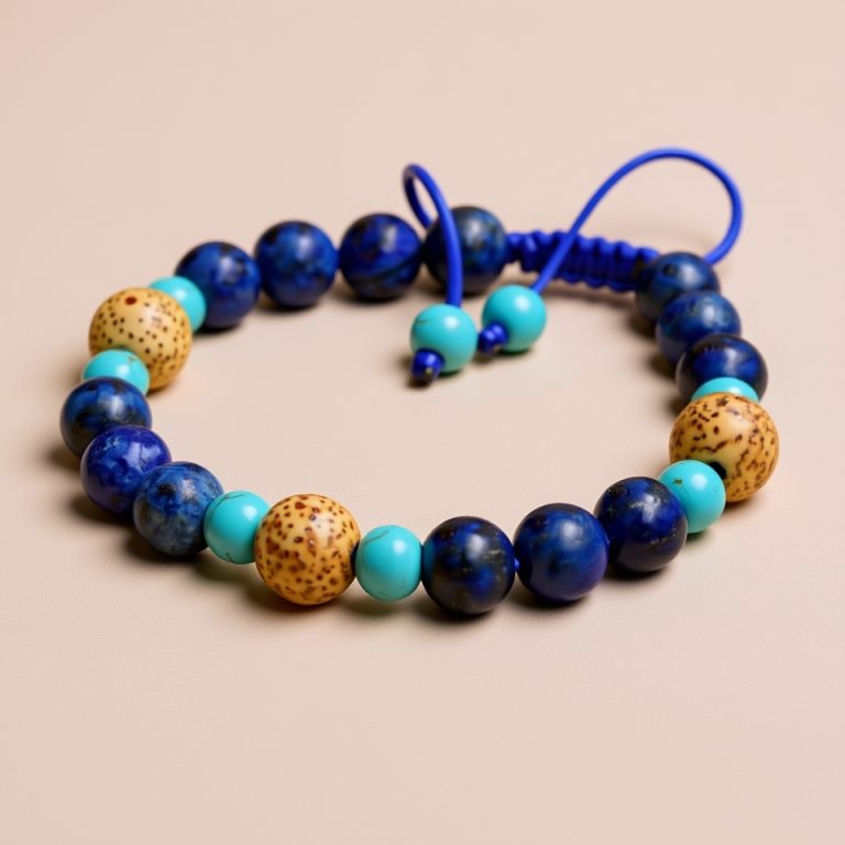 Lapis Lazuli Wrist Mala with Lotus Seed