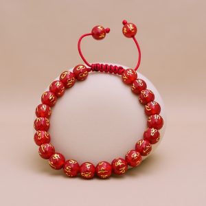 Mantra Carved Carnelian Wrist Mala