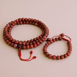 Red Jasper Mala and Bracelet Set