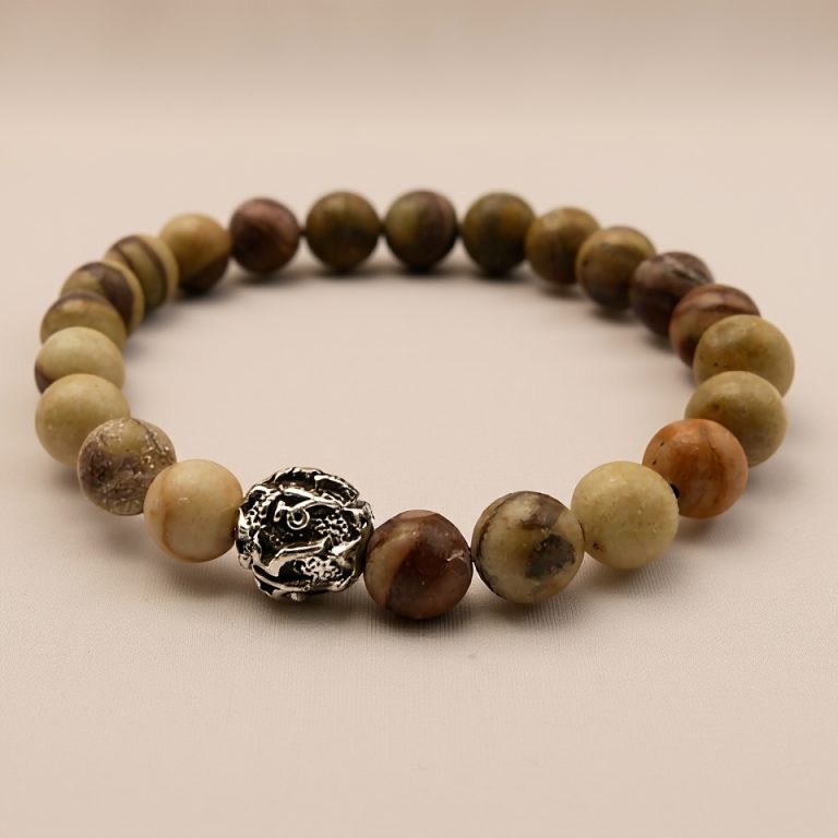 Tibetan Mantra Jasper Stone Wrist Mala