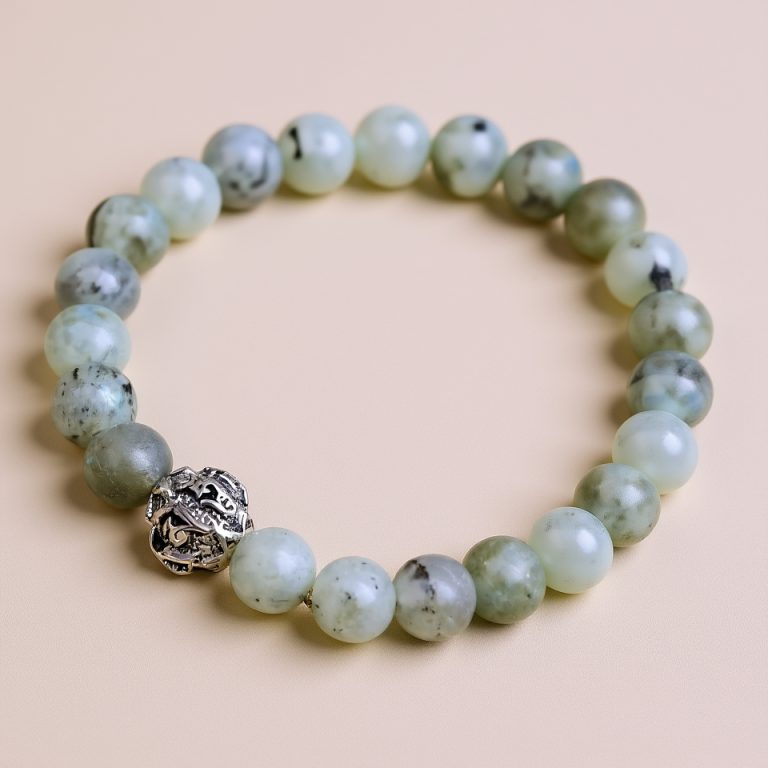 Labradorite Stone Buddhist Mantra Wrist Mala