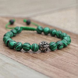 Malachite Stone Tibetan Mantra Wrist Mala