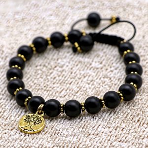 Tree of Life Matte Onyx Wrist Mala