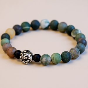 Matte Bloodstone Wrist Mala for Grounding