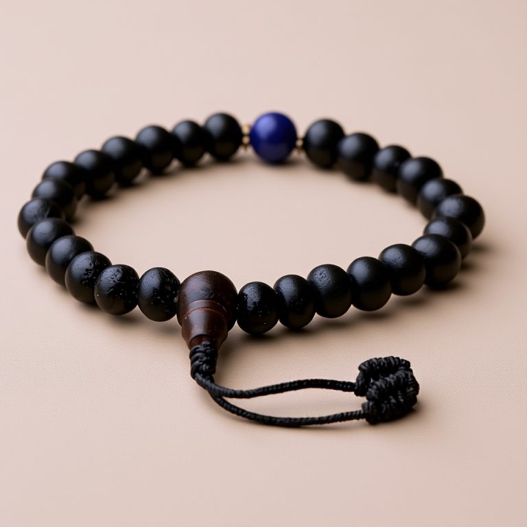 Lapis Lazuli Rosewood Wrist Mala Bracelet
