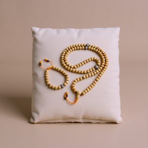 Raw Sandalwood Japa Mala and Bracelet Set