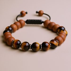 Sandalwood & Tiger Eye Stone Wrist Mala