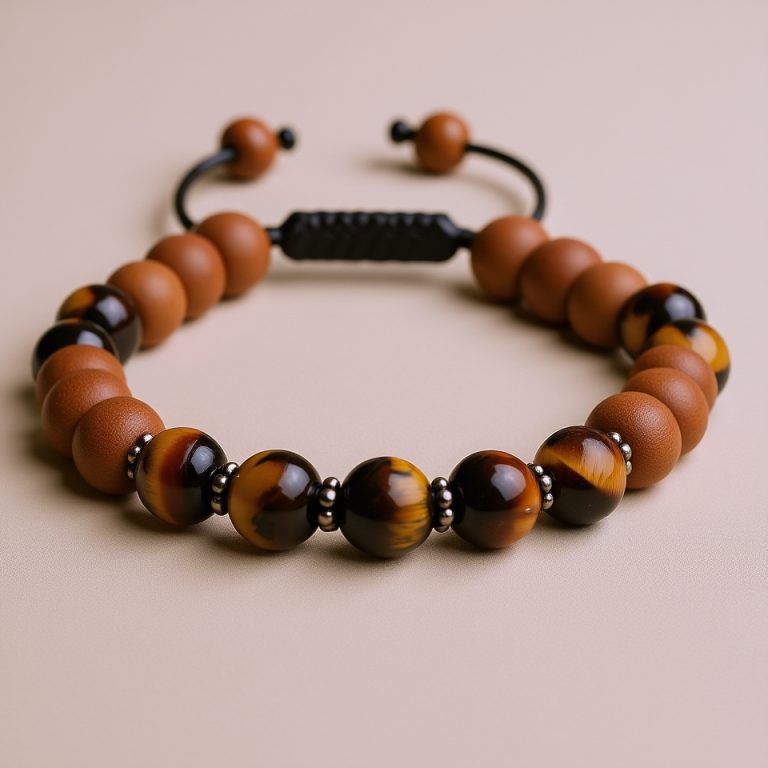 Sandalwood & Tiger Eye Stone Wrist Mala