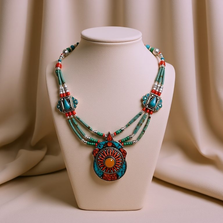 Inlaid Stone Pendant Necklace - Spiritual Talisman