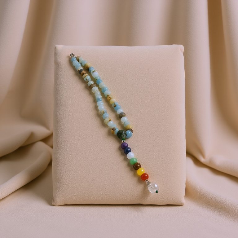 Seven Chakra Calcite Stone Necklace