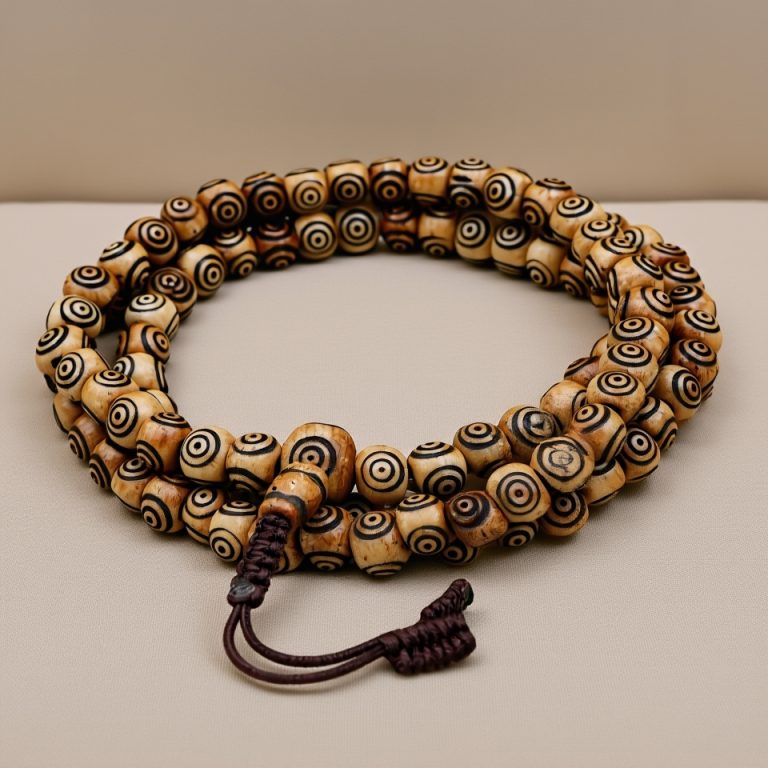 Brown Yak Bone Japa Mala for Meditation