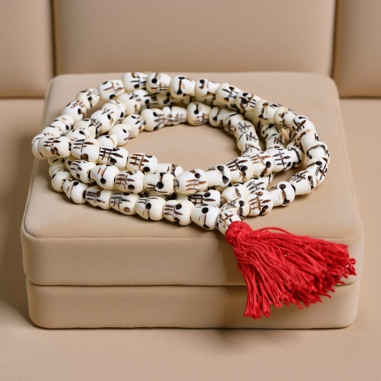 Yak Bone Skull Prayer Mala Beads