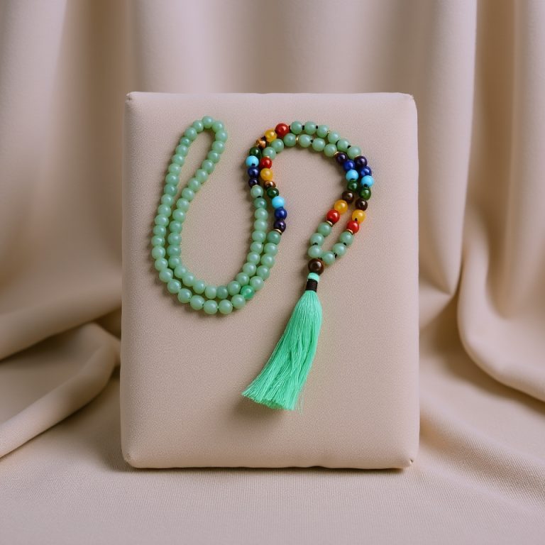 Seven Chakra Jade Stone Japa Mala