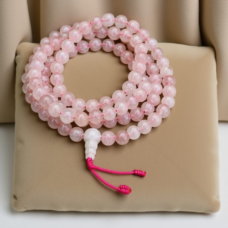 Rose Quartz Mala for Meditation and Healing