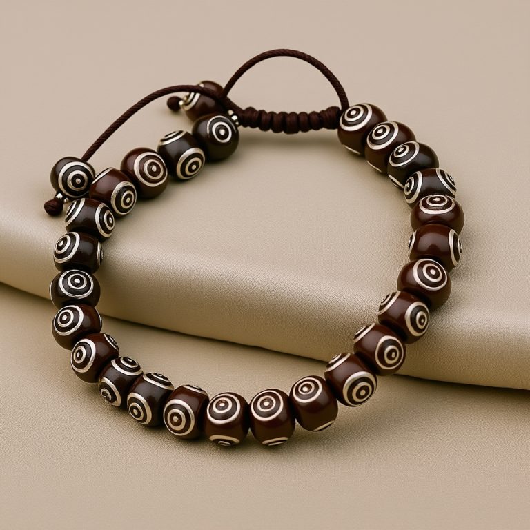 3 Eye Yak Bone Wrist Mala for Meditation