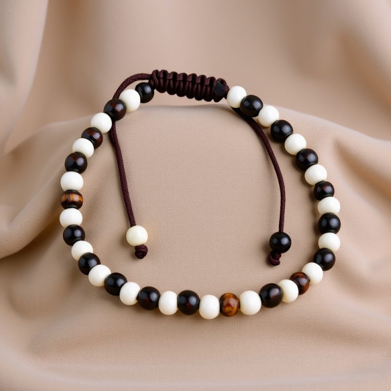 Yak Bone Wrist Mala with Adjustable Knot