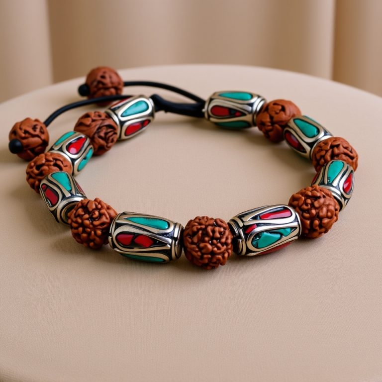 5 Faces Rudraksha Seed and Brass Mala