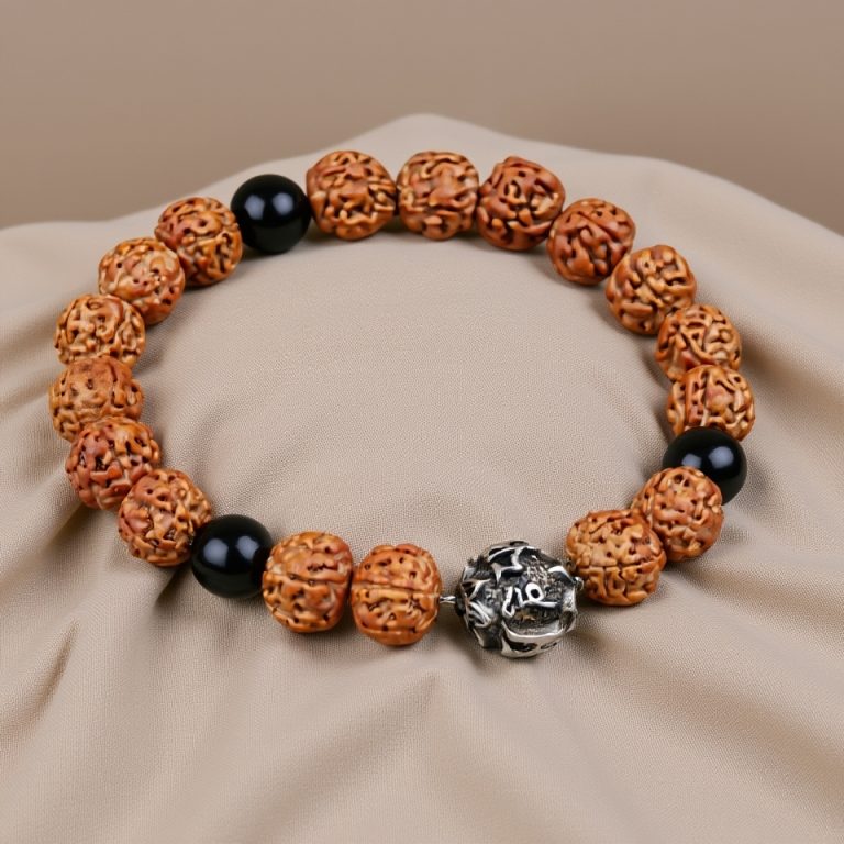 Tibetan 5 Faces Rudraksha Seed Wrist Mala
