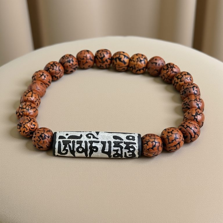 Wisdom Buddha Eyes Rudraksha Seed Bracelet