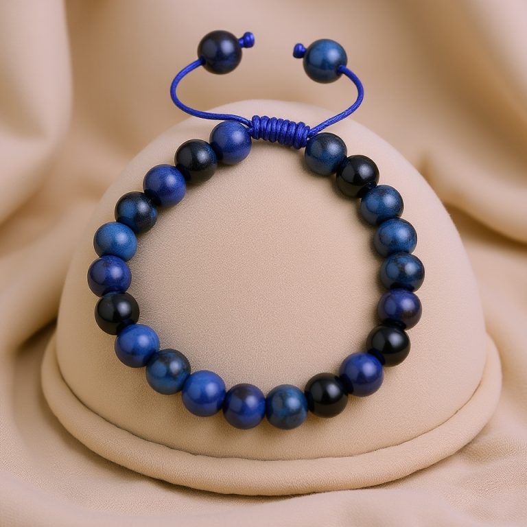 Blue Tiger Eye Stone Wrist Mala Bracelet