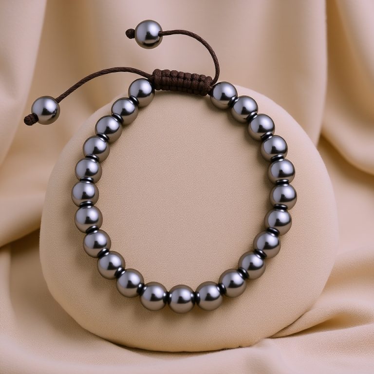 Hematite Beaded Bracelet for Meditation