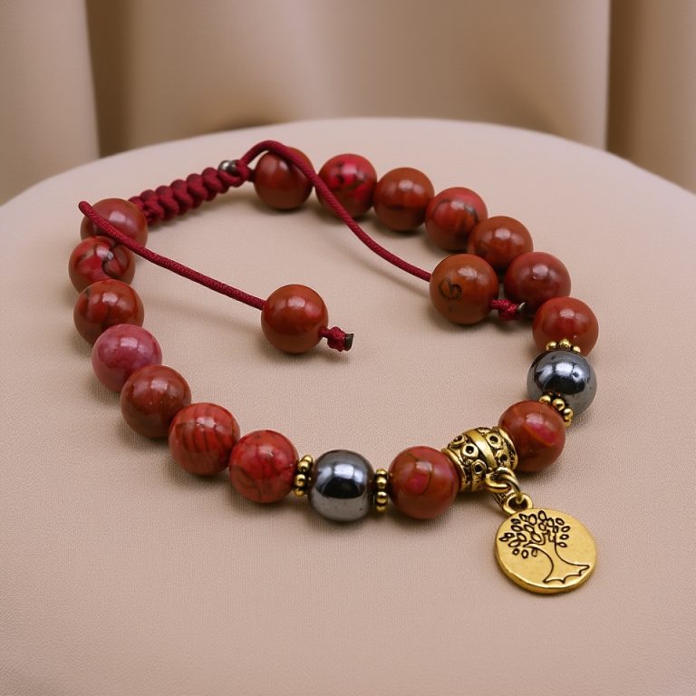 Jasper Stone Mala with Life of Tree Charm