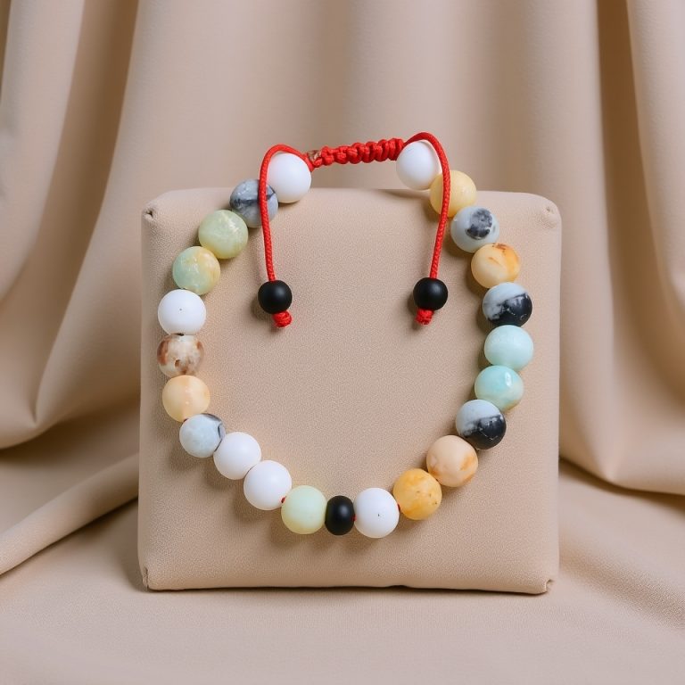Matte Amazonite & Onyx Wrist Mala