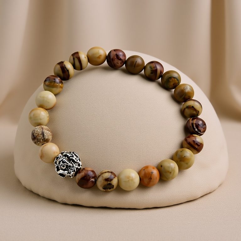 Tibetan Mantra Jasper Stone Wrist Mala