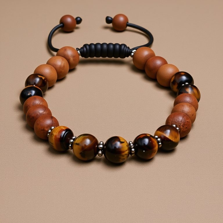 Sandalwood & Tiger Eye Stone Wrist Mala