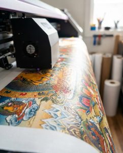High quality canvas printer printing a large Thangka painting