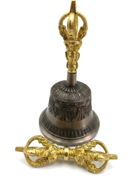 Tibetan Brass Bell and Dorje Set