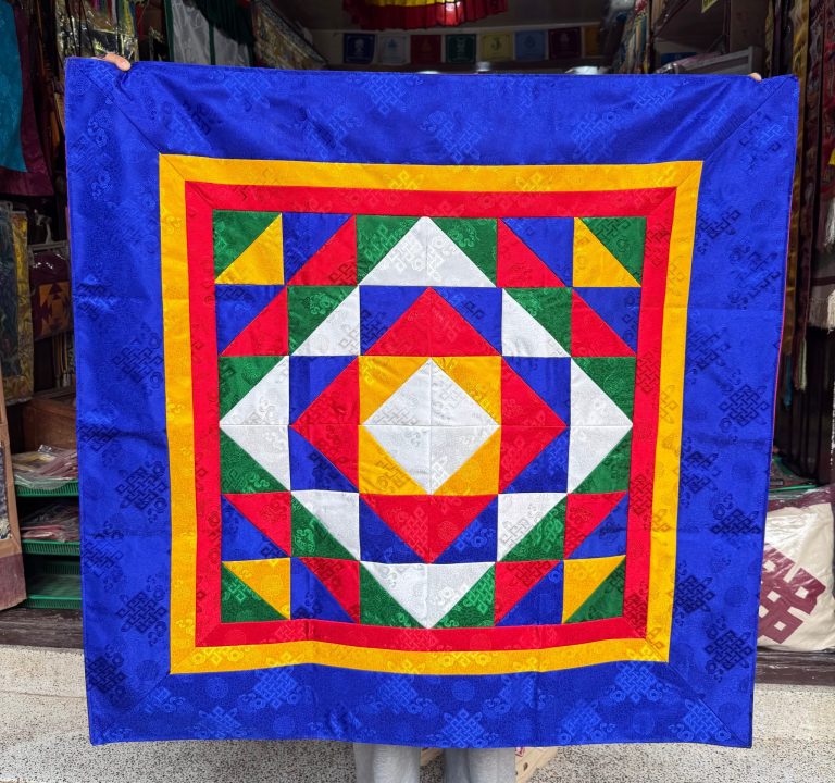 Tibetan Silk Brocade Endless Knot Table Cover