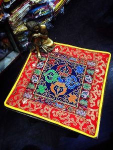 Silk Brocade Lotus Dorje Altar Cloth
