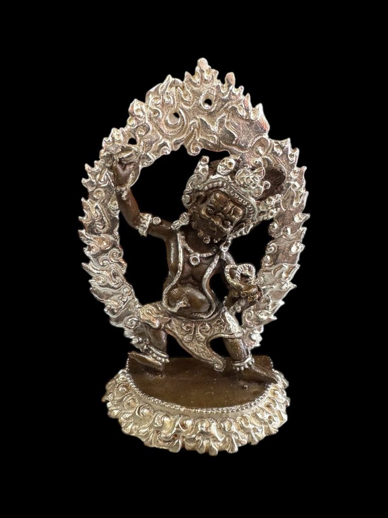 Silver-Plated Copper Vajrapani Chana Dorje Statue