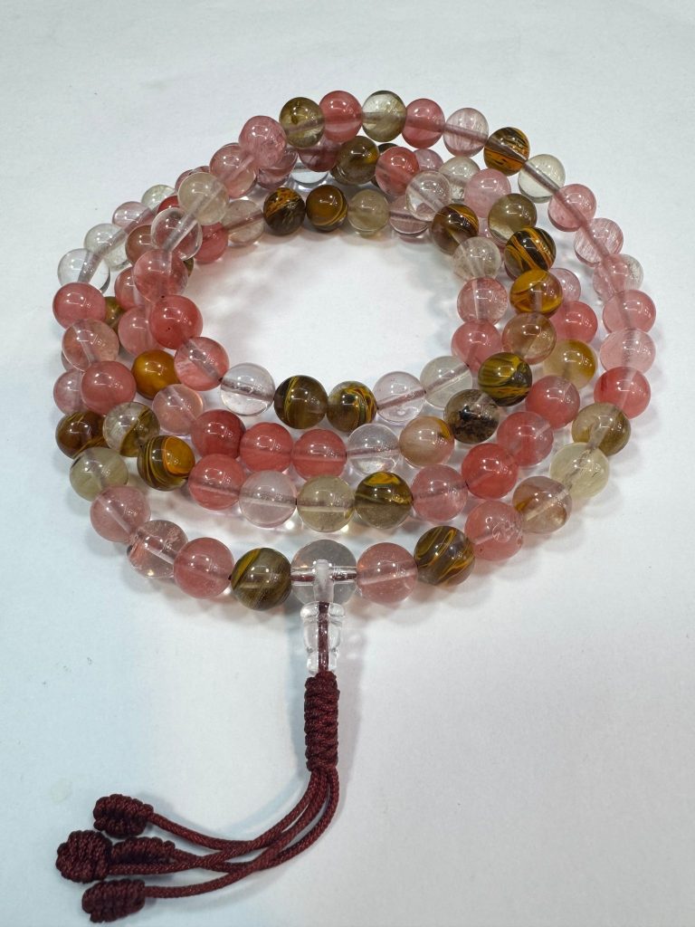 Nepalese Natural Mountain Quartz Prayer Beads