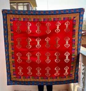 Silk Brocade Dorje Table Cloth for Altar