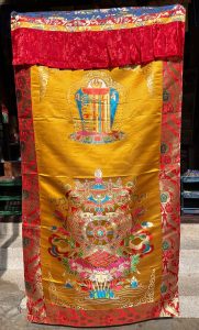 Tibetan Silk Brocade Kalachakra Door Curtain
