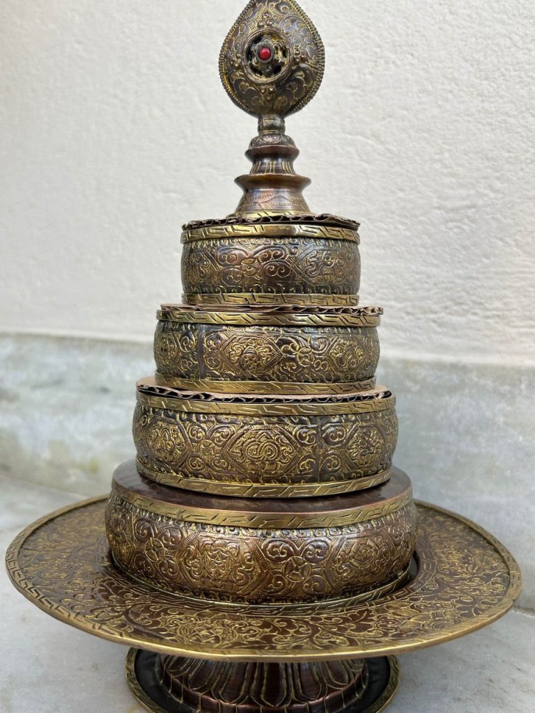 Handmade Copper Tibetan Buddhist Offering Mandala