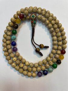 Tibetan Lotus Seed Mala with Chakra Beads