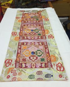 Silk Brocade Table Runner with Double Dorje