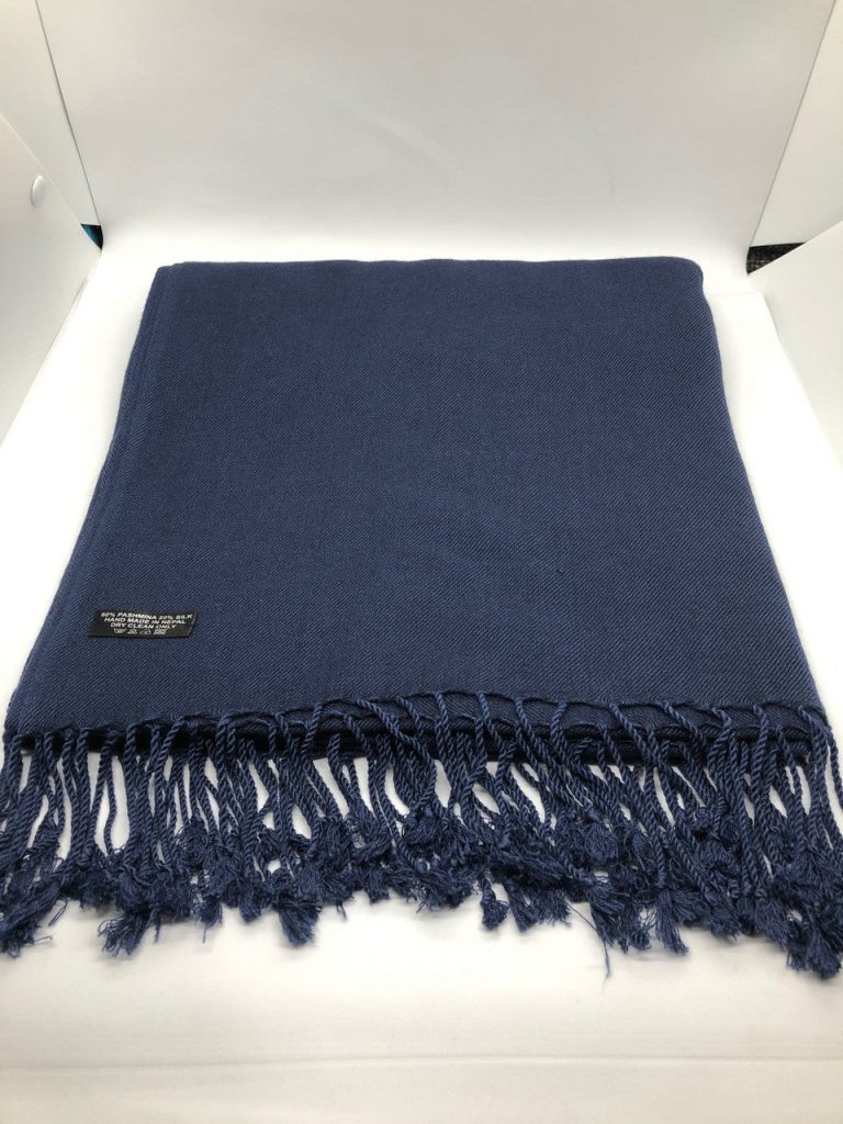 Dark Blue Pashmina-Silk Meditation Shawl