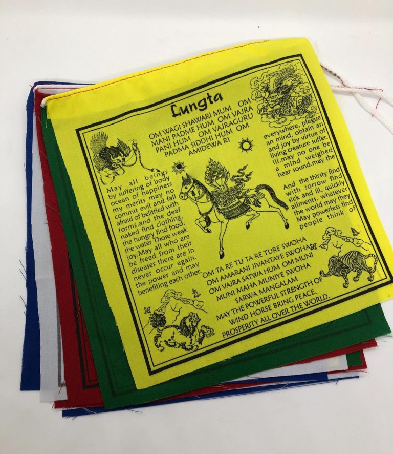 Windhorse Lungta Cotton Prayer Flags with Mantras