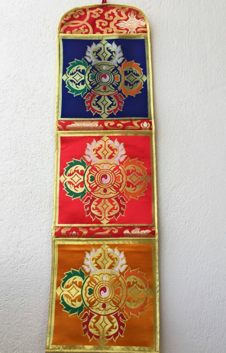 Tibetan Dorje Design Silk Brocade Letter Holder